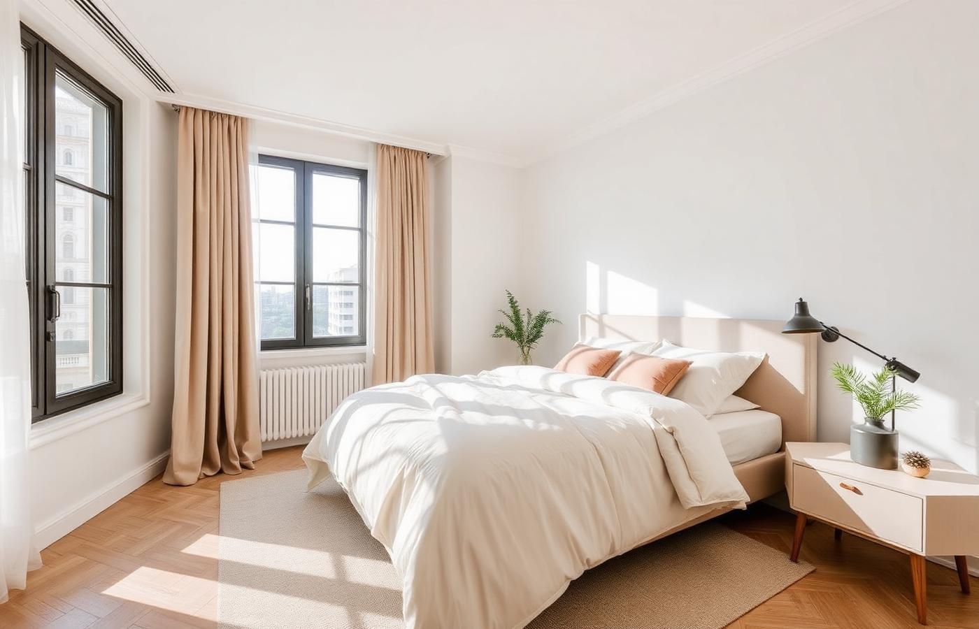 A quiet bedroom in an ERAM Group residence